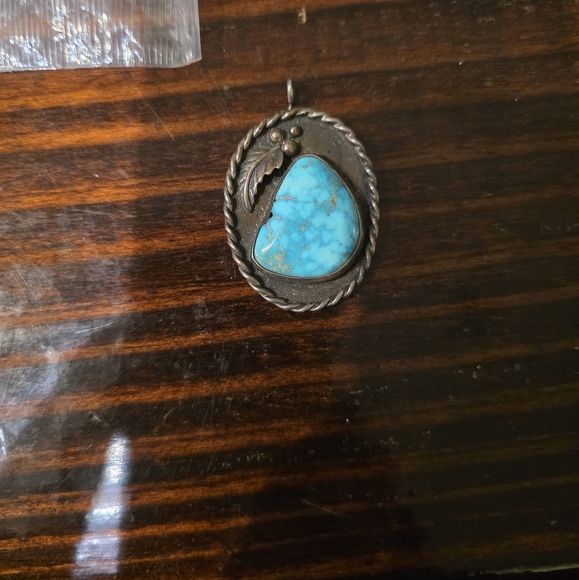Jewelry - Taxco Vtg Turquoise Stone Pendant